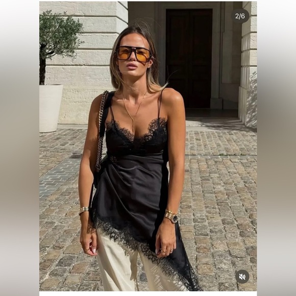 ZARA NWT ZW Collection Asymmetric Lace Dress - Picture 8 of 14